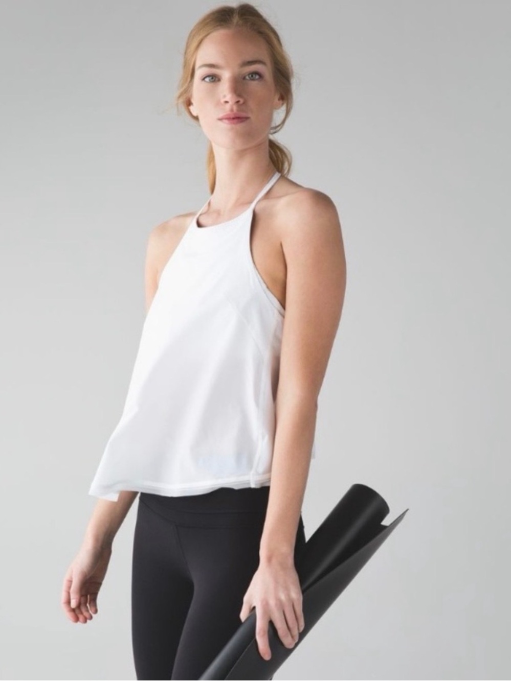 Lululemon White Halter Active Tank Top
